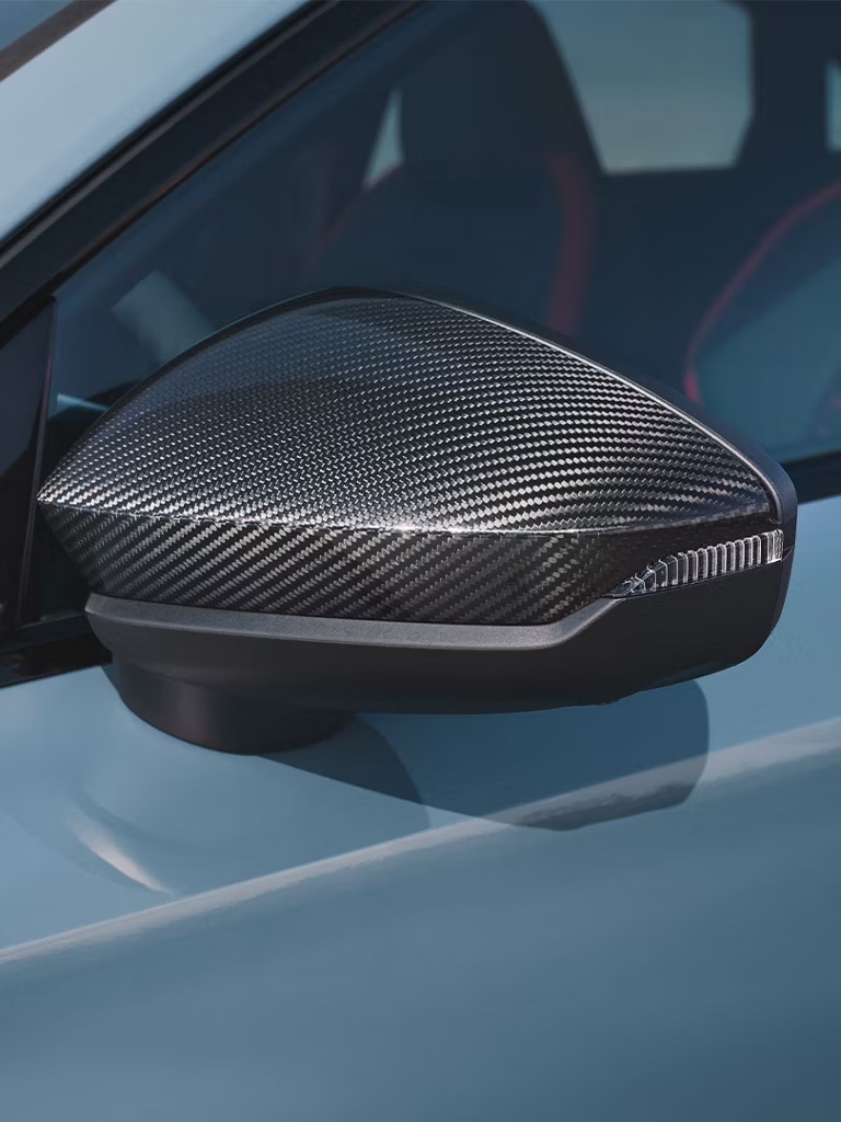 Mirror cap of lightblue Audi RS 3 Saloon.